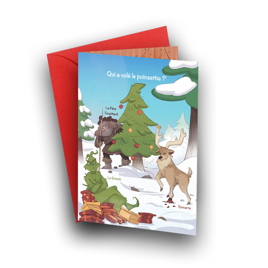 Carte de Noël avec des énigmes