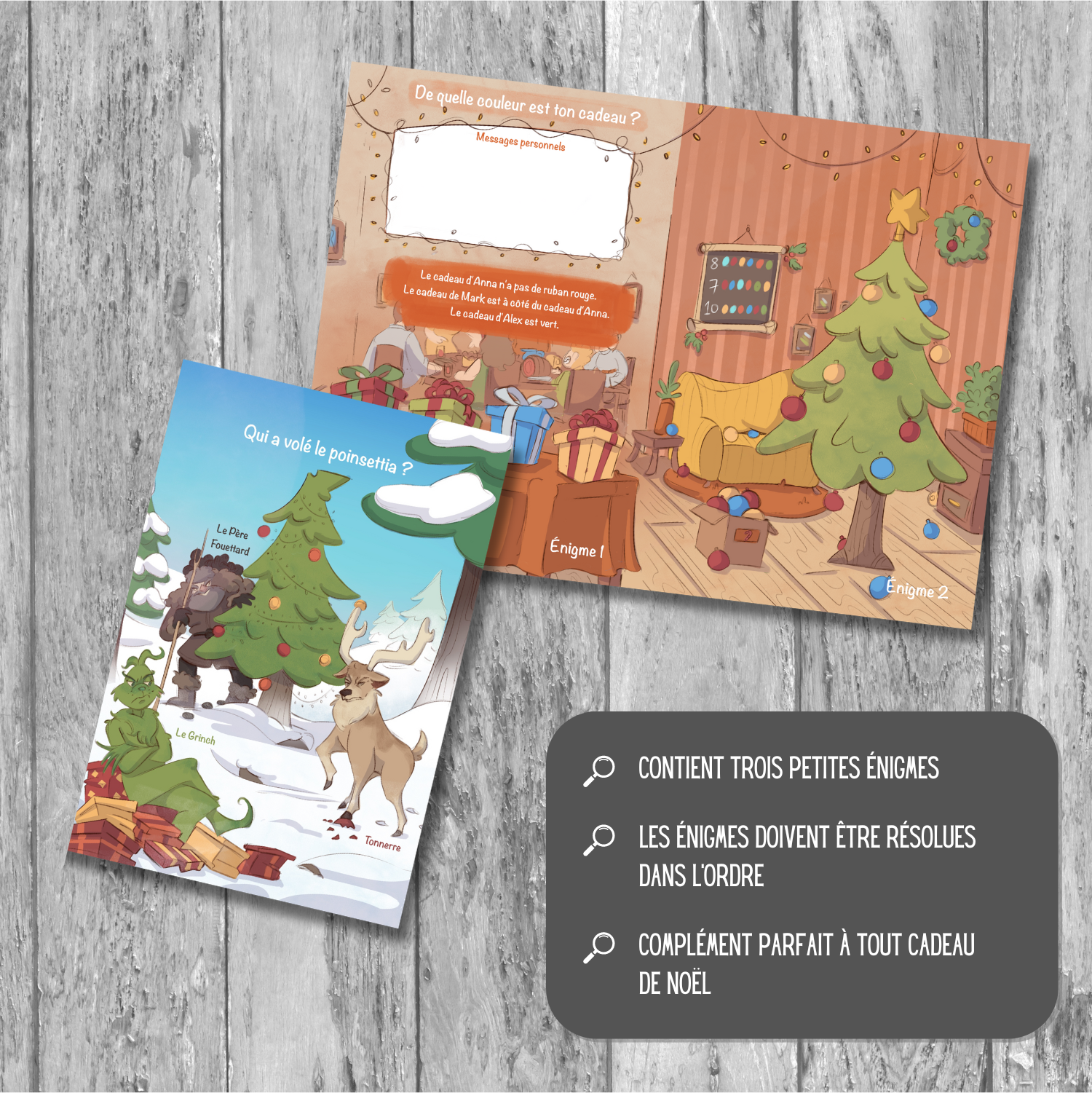 Carte de Noël avec des énigmes